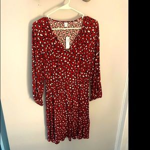 Leopard long sleeve dress